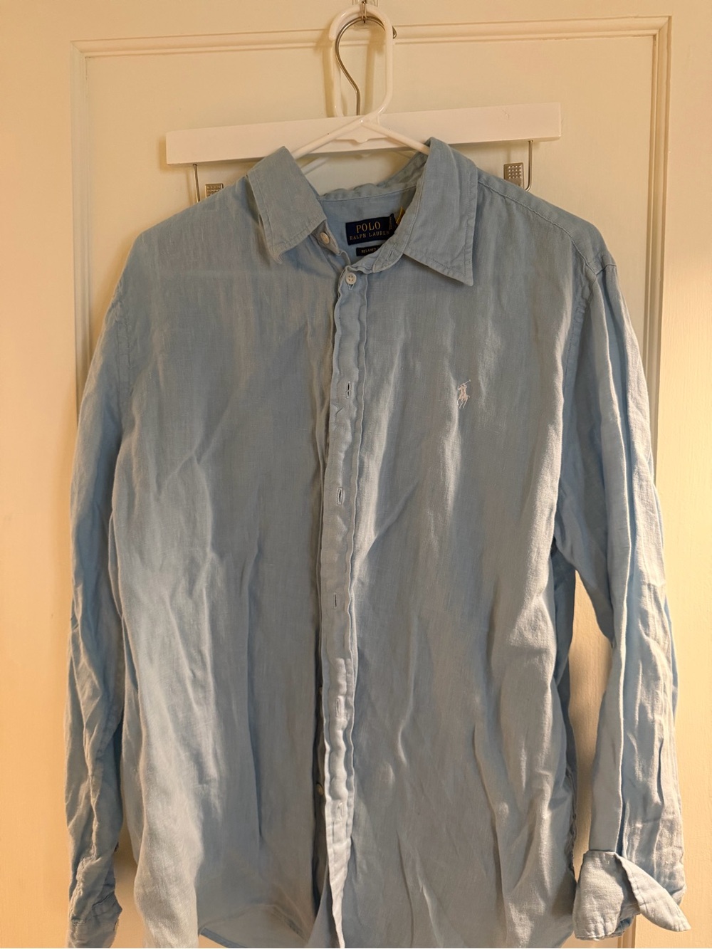 Polo by Ralph Lauren Sky Blue linen Button-Up Dress Shirt